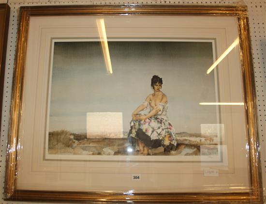 After Sir William Russell Flint, limited edition print, Mademoiselle Sophie, 351/850, blind stamp